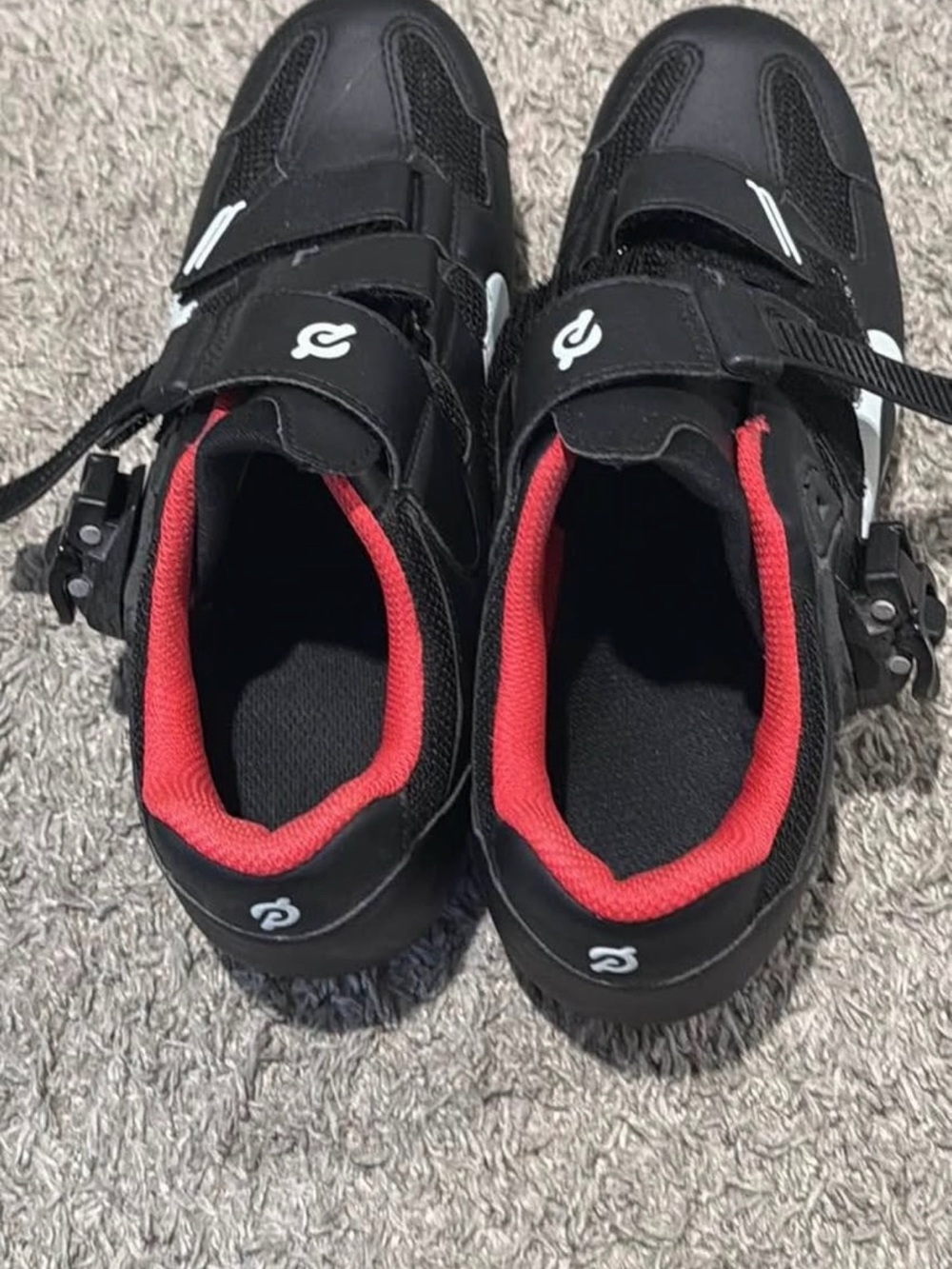 Peloton Black and Red Cycling Shoes - size 39